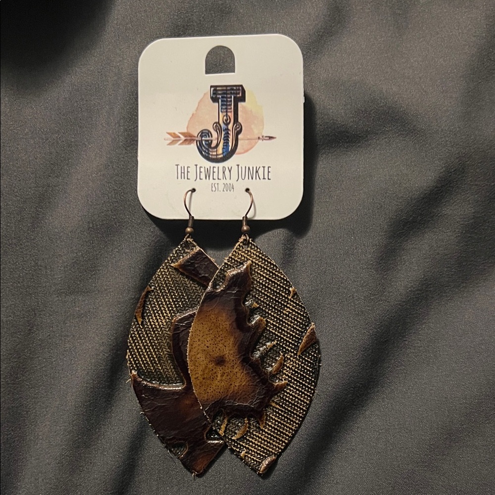 Brown Leaf Earrings